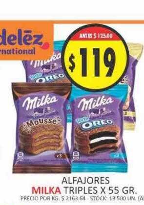 Supermercados Becerra Alfajores milka triples oferta