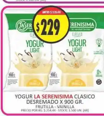 Supermercados Becerra Yogur la serenisima clasico descremado oferta