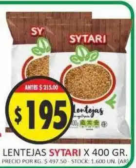Supermercados Becerra Lentejas sytari oferta