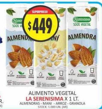 Supermercados Becerra Alimento vegetal la serenisima oferta