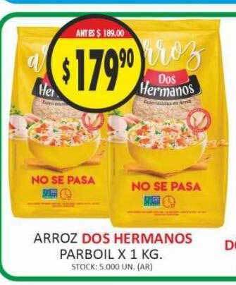Supermercados Becerra Arroz dos hermanos parboil oferta