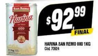 Supermercados Yaguar Harina San Remo 000 1Kg oferta