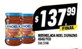 Supermercados Yaguar Mermelada Noel Durazno 454G FCO oferta