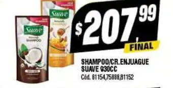 Supermercados Yaguar Shampoo / CR. Enjuage Suave 930 CC oferta