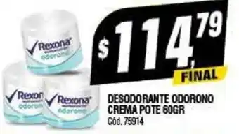 Supermercados Yaguar Desodorante Odorono Crema Pote 60 GR oferta