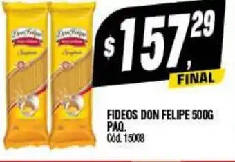 Supermercados Yaguar Fideos Don Felipe 500 g PAQ oferta