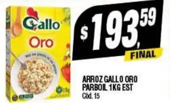 Supermercados Yaguar Arroz Gallo Oro Parboil 1 kg, EST oferta
