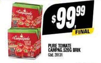 Supermercados Yaguar Pure Tomate Campag. 520g Brik oferta