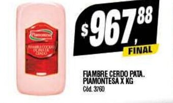 Supermercados Yaguar Fiambre Cerdo Pata Piamontesa X KG oferta