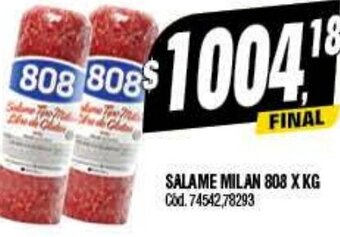 Supermercados Yaguar Salame Milan 808 X KG oferta