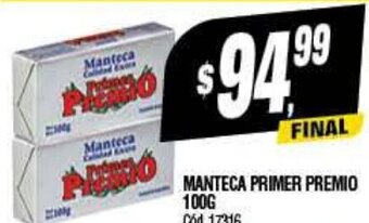 Supermercados Yaguar Manteca Primer Premio 100g oferta