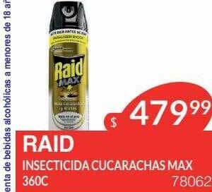 Masivos Raid insecticida cucarachas max 360c oferta