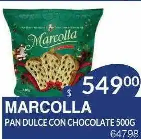 Masivos Marcola pan dulce con chocolate 500gr oferta