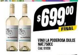 Supermercados Yaguar Vino La Paderosa Dulce Nat. 750 CC oferta