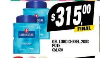 Supermercados Yaguar Gel Lord Chesel 280g Pote oferta
