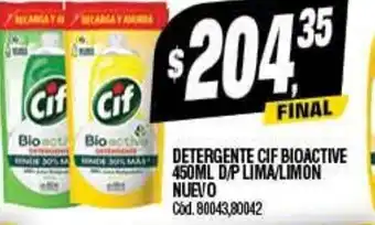Supermercados Yaguar Detergente Cif Bioactive 450 ml, oferta