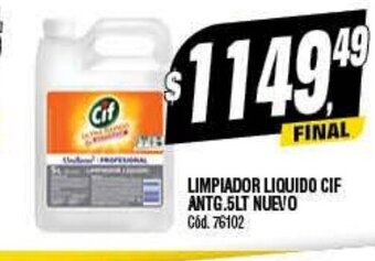 Supermercados Yaguar Limpiador Liquido Cif Antg. 5LT Nuevo oferta