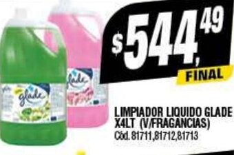 Supermercados Yaguar Limpiador Liquido Glade X 4LT oferta