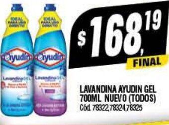 Supermercados Yaguar Lavandina Ayudin Gel 700ml. oferta
