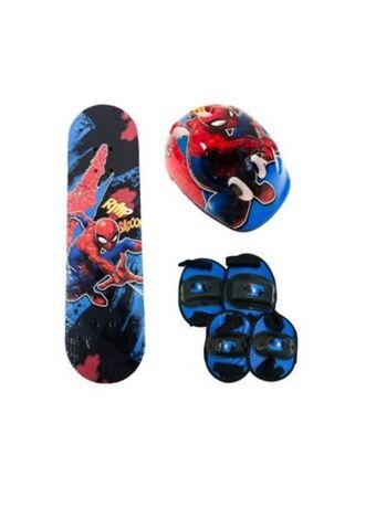 El Mundo del Juguete Patineta set skate spiderman con proteccion y bolso rojo/azul oferta