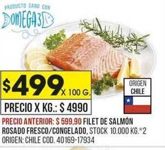 Coto Filet de salmón rosado fresco-congelado oferta