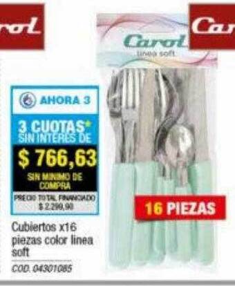 Rio Shop Deco Cubiertos x16 piezas color linea soft carol oferta