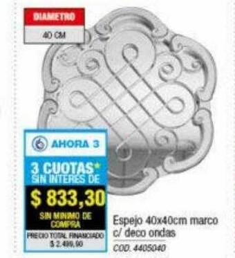 Rio Shop Deco Espejo 40x40cm marco c deco ondas oferta