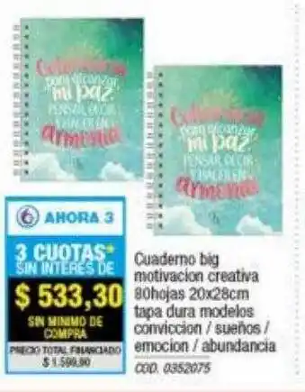 Rio Shop Deco Cuaderno bit motivation creativa 80hojas 20x28cm oferta