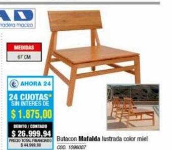 Rio Shop Deco Butacon mafalda lustrada color miel oferta