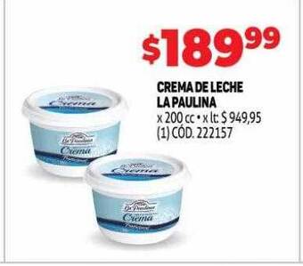 Makro Crema de leche la paulina oferta