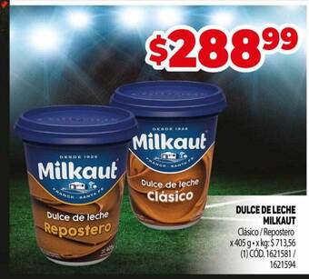 Makro Dulce de leche milkaut oferta