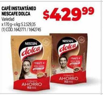 Makro Café instantáneo nescafé dolca oferta