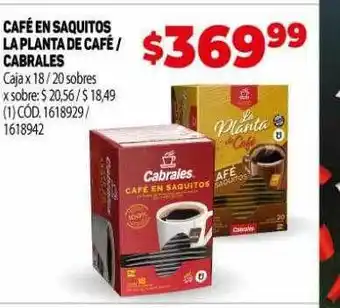 Makro Café en saquitos la planta de café cabrales oferta