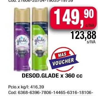 Maxiconsumo Desod. Glade x 360cc oferta