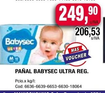 Maxiconsumo Pañal Babysec Ultra Reg. oferta