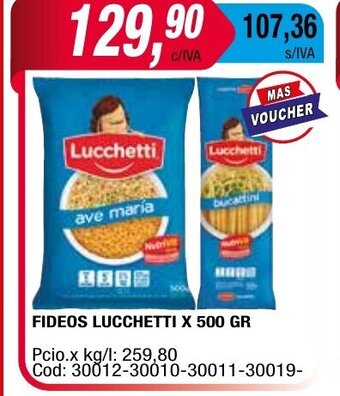 Maxiconsumo Fideos Lucchetti x 500 gr oferta