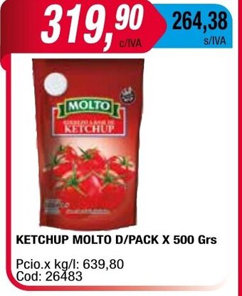 Maxiconsumo Ketchup Molto D/Pack x 500 Grs oferta