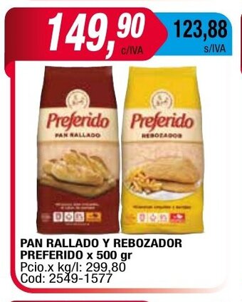 Maxiconsumo Pan Rallado y Rebozador Preferido x 500gr oferta