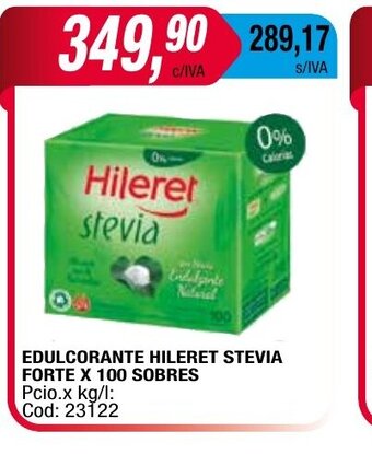 Maxiconsumo Edulcorante Hileret Stevia Forte x 100 Sobres oferta