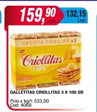 Maxiconsumo Galletitas Criollitas 3 x 100gr oferta