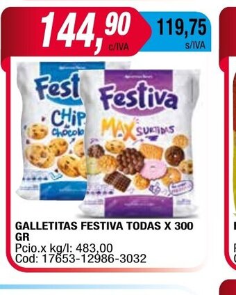 Maxiconsumo Galletitas Festiva Todas x 300gr oferta