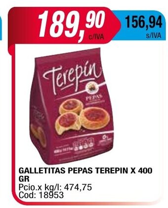 Maxiconsumo Galletitas Pepas Terepin x 400gr oferta
