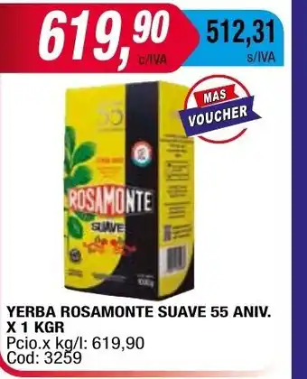 Maxiconsumo Yerba Rosamonte Suave 55 Anix. x 1kgr oferta