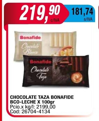 Maxiconsumo Chocolate Taza Bonafide Bco-Leche x 100gr oferta