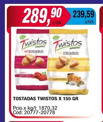 Maxiconsumo Tostadas Twistos x 155gr oferta