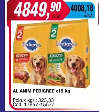 Maxiconsumo Al. Anim Pedigree x 15kg oferta