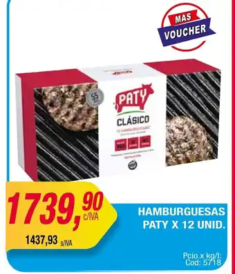 Maxiconsumo Hamburguesas Paty x 12unid oferta