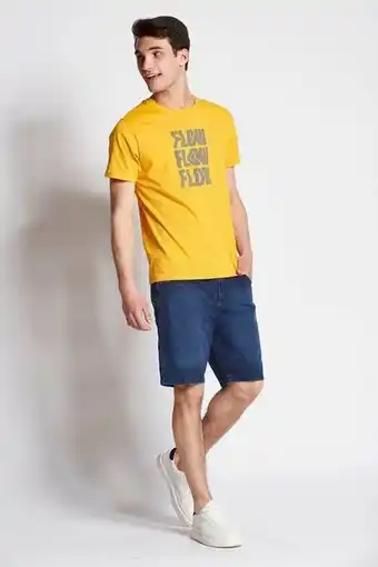 Macowens Bermuda de jean azul marino oferta