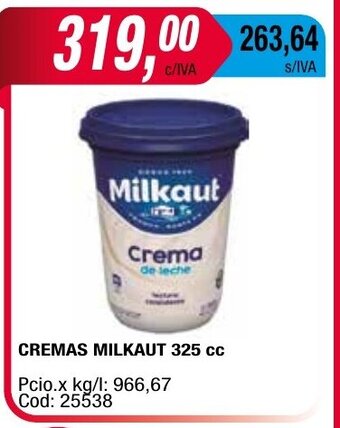 Maxiconsumo Cremas Milkaut 325cc oferta