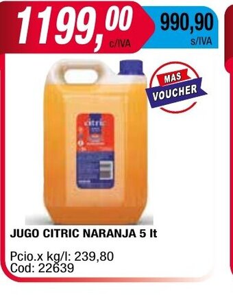 Maxiconsumo Jugo Citric Naranja 5 lt oferta